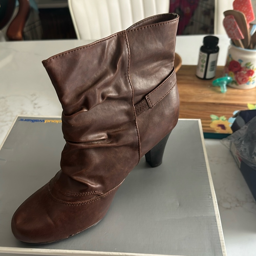 Brown leather bootie size 11 new